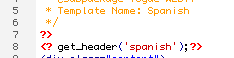 Template name and header code