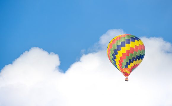 Happy Web Development Hot Air Balloon Concept Image