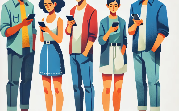 Illustration of people on mobile devices